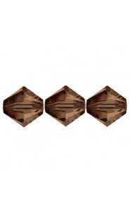 Preciosa MC Bicone 3mm beads Smoked topaz 10220